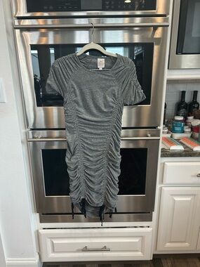 cinq a sept Ruched  Mini Dress with Drawstring Hem size S slight wear
